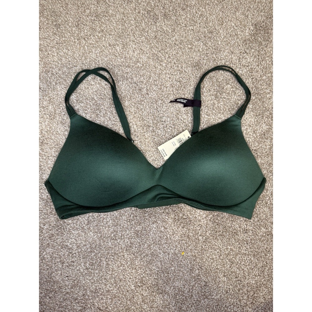 Aerie Sunnie Womens 34C Green Wireless Lightly Lined T-Shirt Bra Hook & Eye